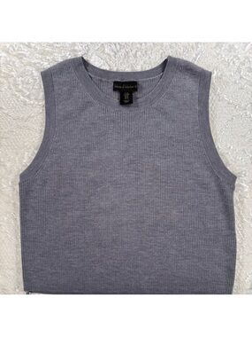 NWOT House of Harlow 1960 Ribbed Gray Merino wool Tank Top